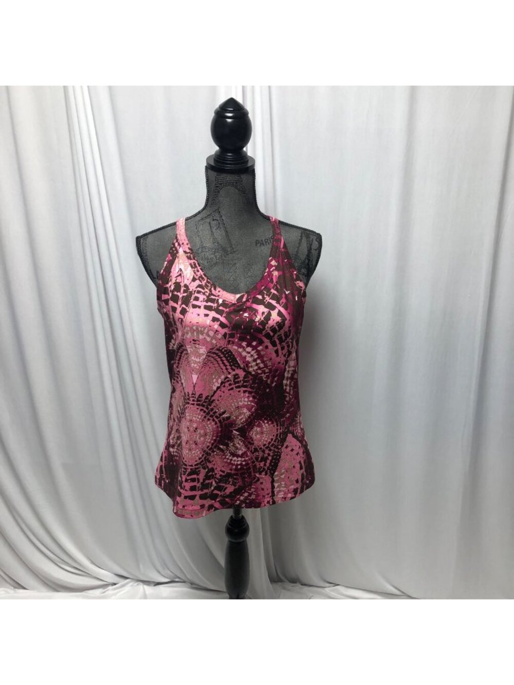 Danskin Sports Yoga Tank Top Womens Size Large 12-14 Racerback Brown Pink